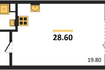 Фото №1: Студия 28 м² - Берёзовый, мкр. жилой комплекс Нова Вита, ул. имени А.Н. Лодыгина, 6к23