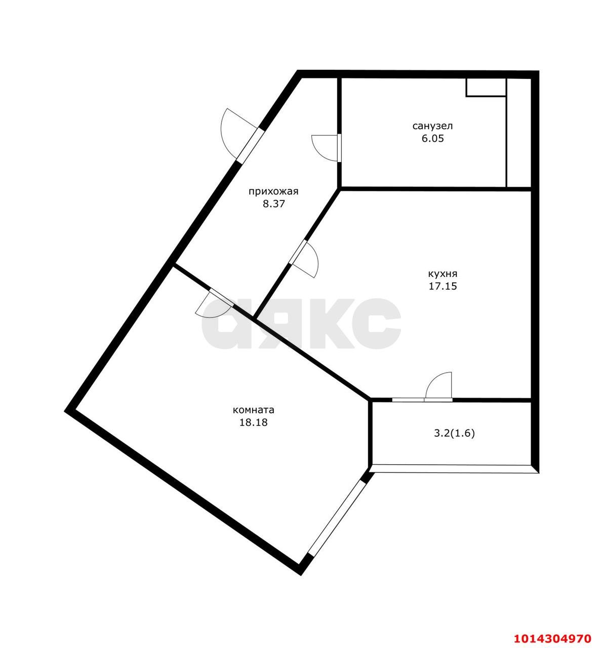 Фото №2: 1-комнатная квартира 49 м² - Краснодар, жилой комплекс Аврора, ул. имени Дзержинского, 95