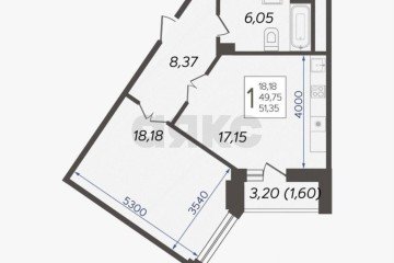 Фото №5: 1-комнатная квартира 49 м² - Краснодар, мкр. жилой комплекс Аврора, ул. имени Дзержинского, 95