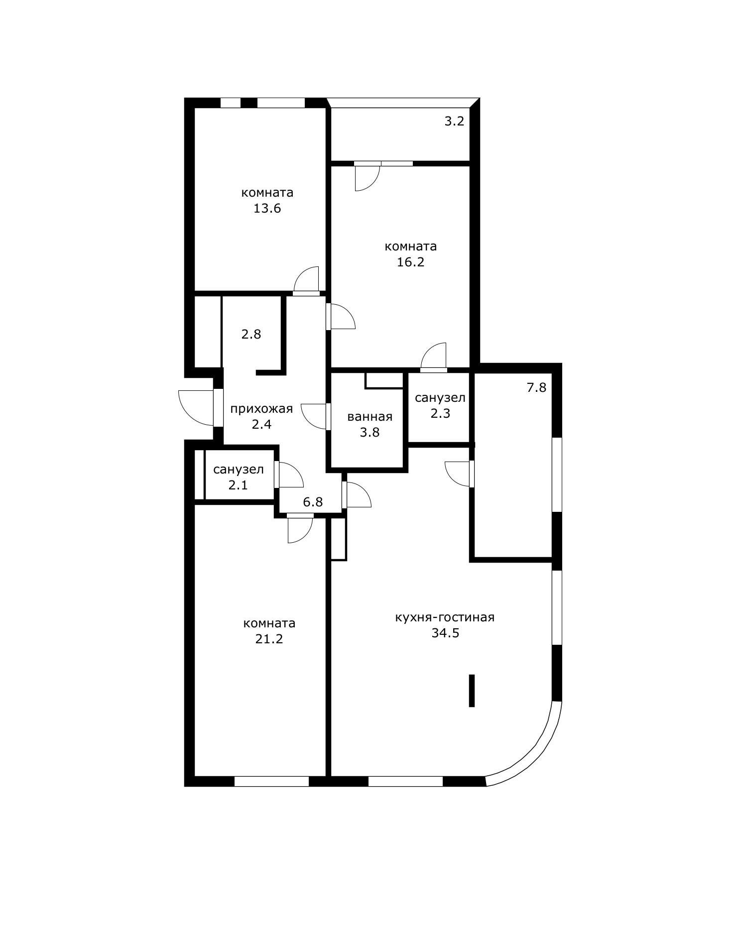Фото №15: 3-комнатная квартира 116 м² - Краснодар, Прикубанский внутригородской округ, мкр. ЖК Эрмитаж