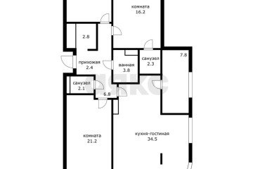 Фото №5: 3-комнатная квартира 116 м² - Краснодар, мкр. жилой комплекс Эрмитаж, ул. им. Мурата Ахеджака, 20