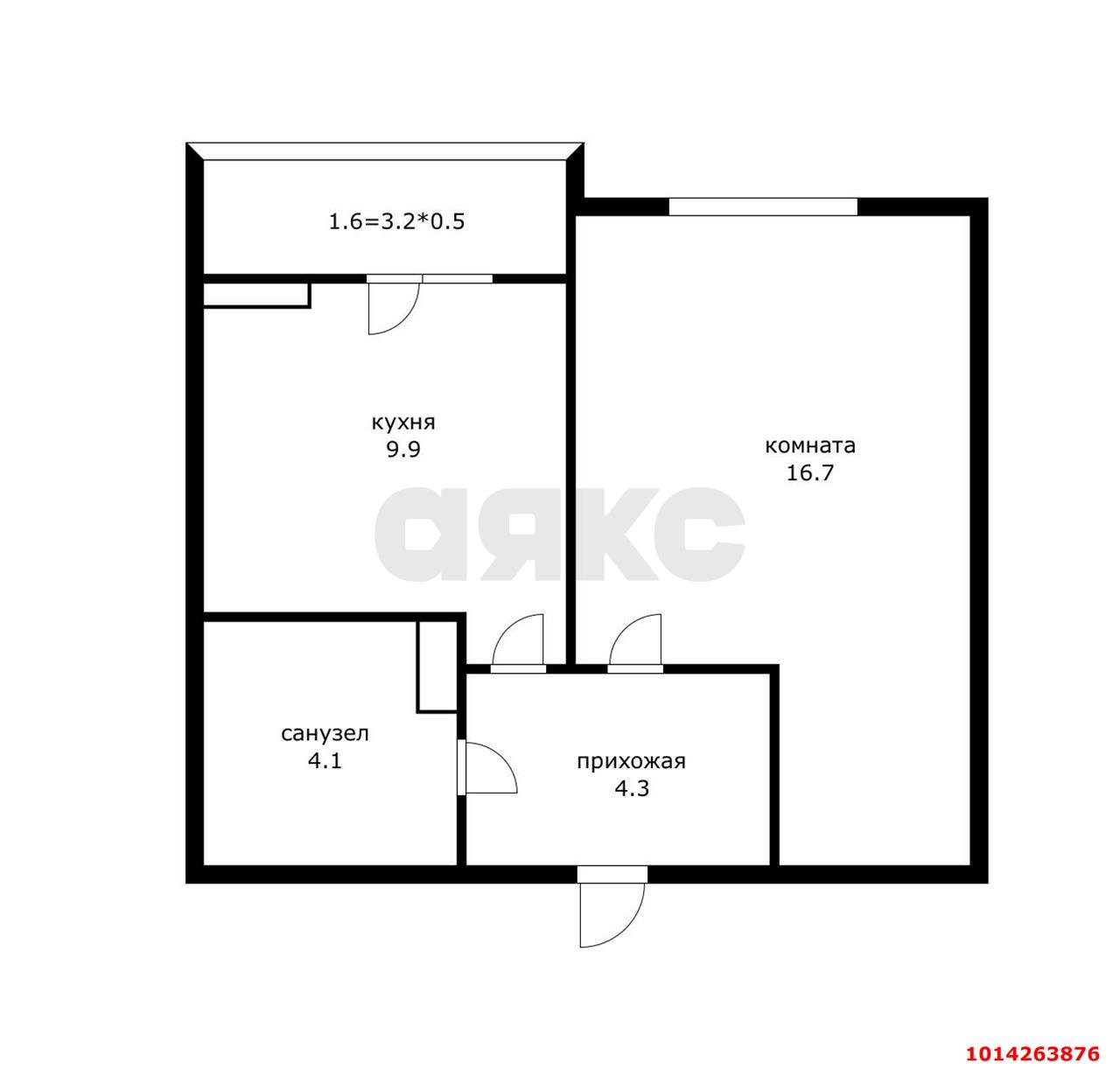 Фото №13: 1-комнатная квартира 37 м² - Краснодар, жилой комплекс Бауинвест, ул. Героев-Разведчиков, 11/3