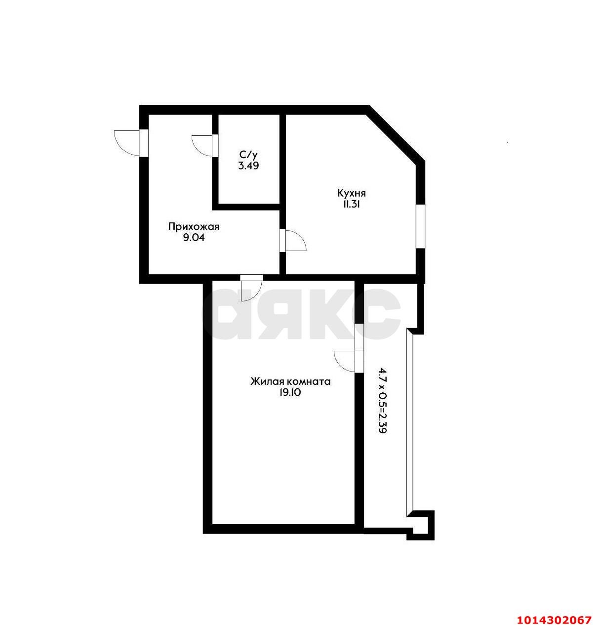 Фото №3: 1-комнатная квартира 45 м² - Краснодар, жилой комплекс Жемчужина, ул. имени Ф.И. Шаляпина, 30/1к1