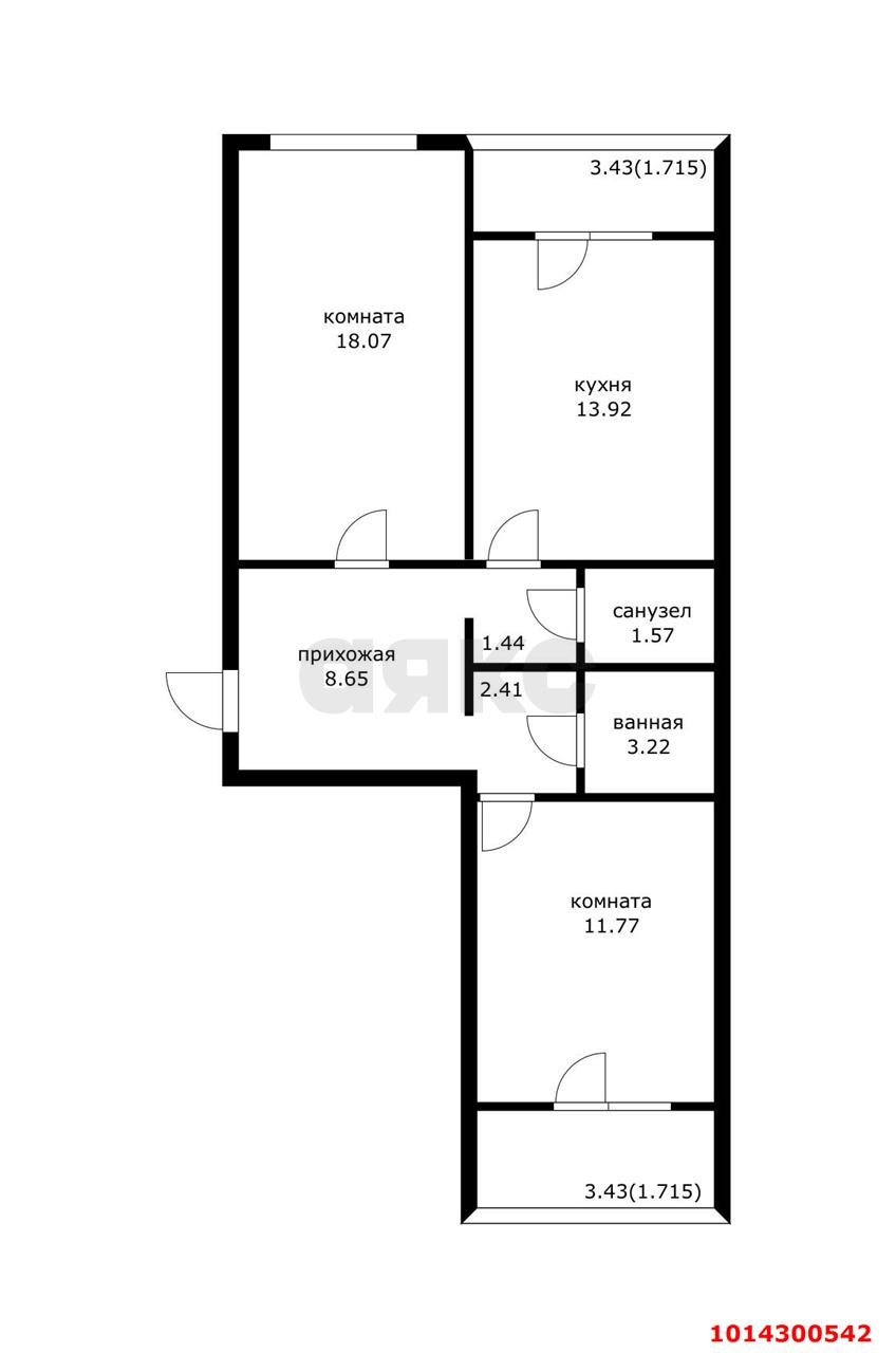 Фото №15: 2-комнатная квартира 64 м² - Краснодар, Молодёжный, ул. Зеленоградская, 40