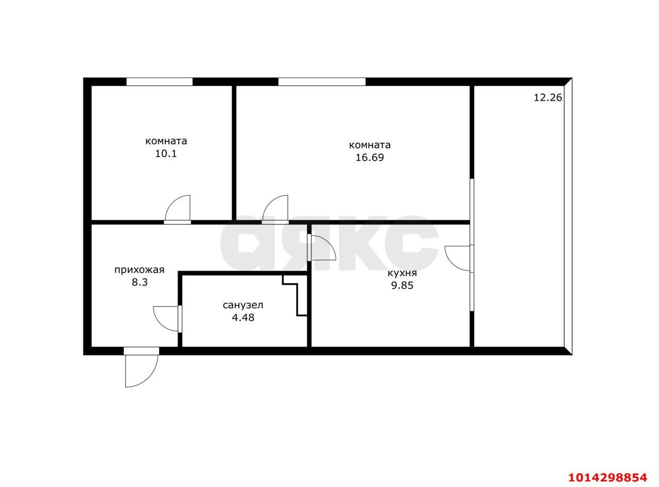 Фото №2: 2-комнатная квартира 61 м² - Краснодар, жилой комплекс Символ, ул. Командорская, 9/1