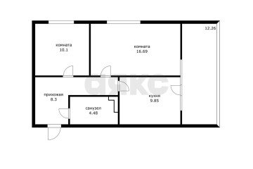 Фото №2: 2-комнатная квартира 61 м² - Краснодар, мкр. жилой комплекс Символ, ул. Командорская, 9/1