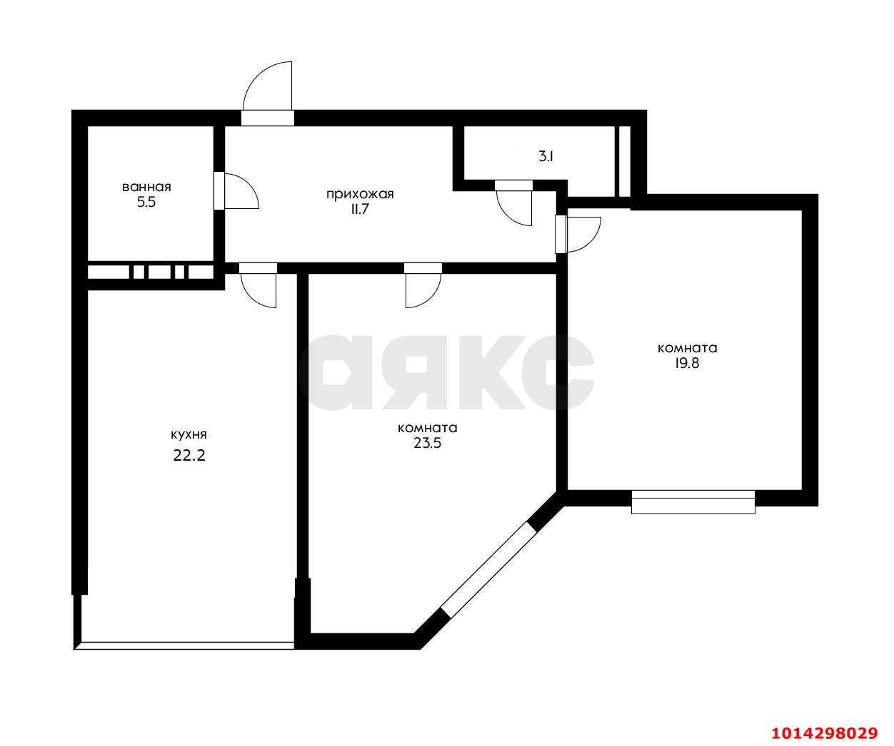Фото №2: 2-комнатная квартира 82 м² - Краснодар, Центральный, ул. Ломоносова, 97