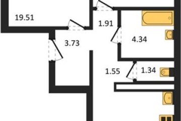 Фото №1: 2-комнатная квартира 64 м² - Майкоп, ул. Олега Цокова, 3