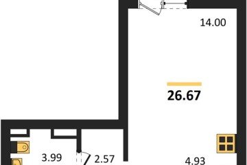 Фото №1: Студия 26 м² - Майкоп, ул. Олега Цокова, 3
