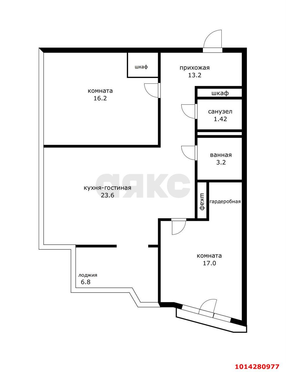 Фото №14: 2-комнатная квартира 82 м² - Краснодар, Солнечный, ул. Памяти Чернобыльцев, 1