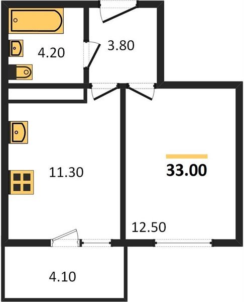 Фото №1: 1-комнатная квартира 33 м² - Краснодар, Прикубанский внутригородской округ, мкр. жилой комплекс Улыбка, ул. имени Героя Георгия Бочарникова, 2