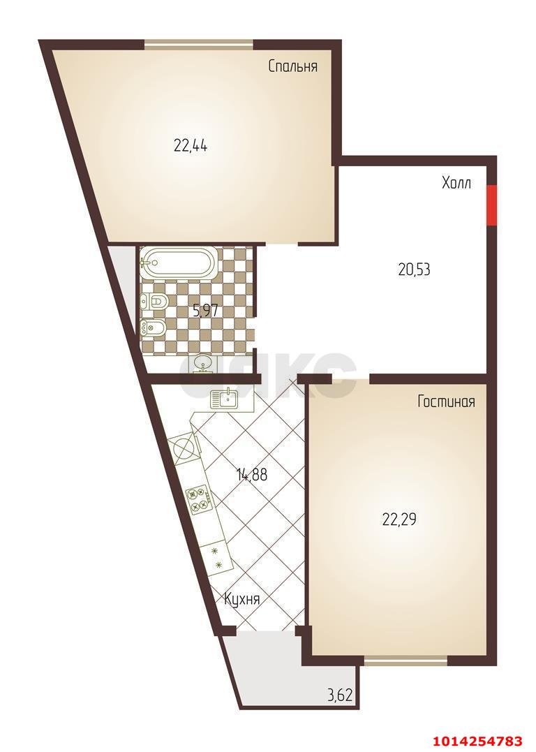 Фото №12: 2-комнатная квартира 89 м² - Краснодар, жилой комплекс Триумф, ул. имени П.М. Гаврилова, 27