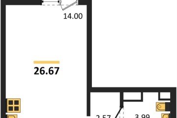 Фото №1: Студия 26 м² - Майкоп, ул. Олега Цокова, 3