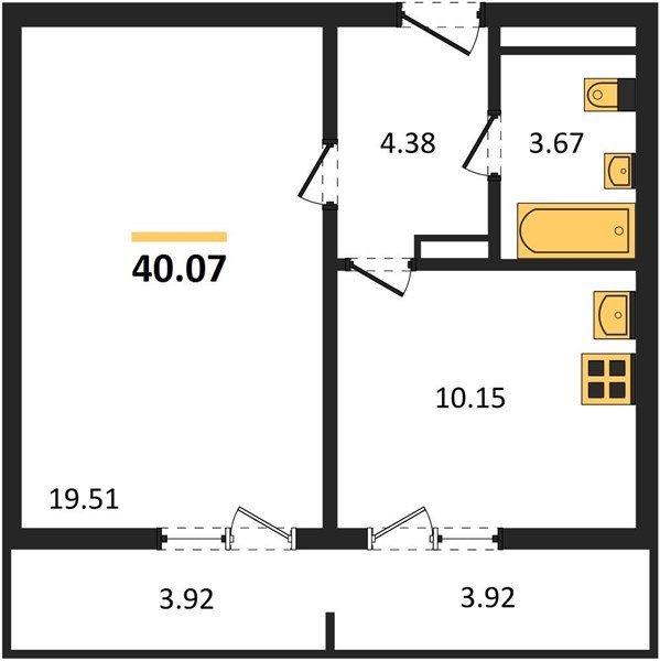 Фото №1: 1-комнатная квартира 40 м² - Майкоп, ул. Олега Цокова, 3
