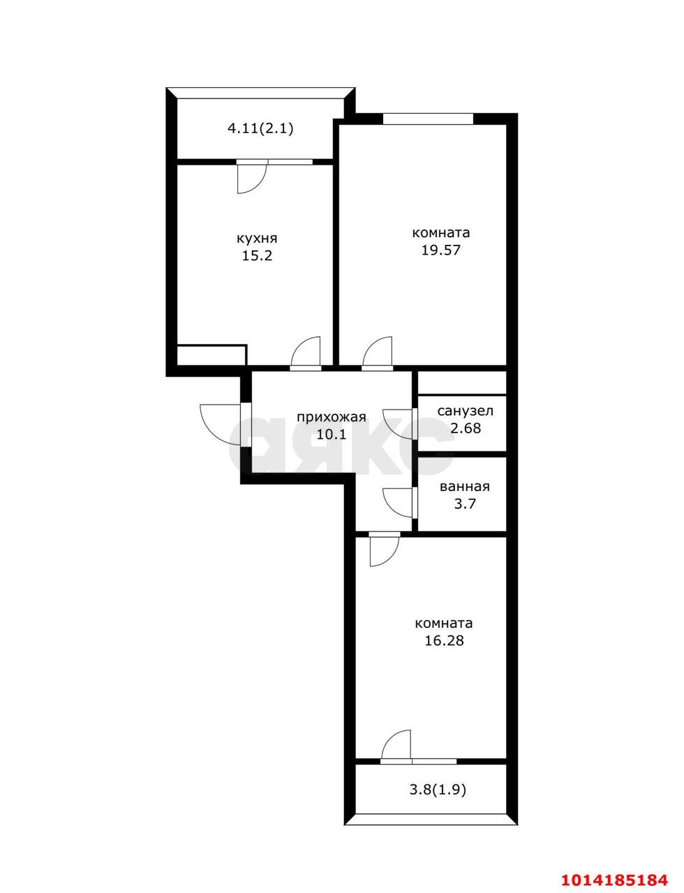 Фото №12: 2-комнатная квартира 71 м² - Краснодар, жилой комплекс Аврора, ул. имени Дзержинского, 95