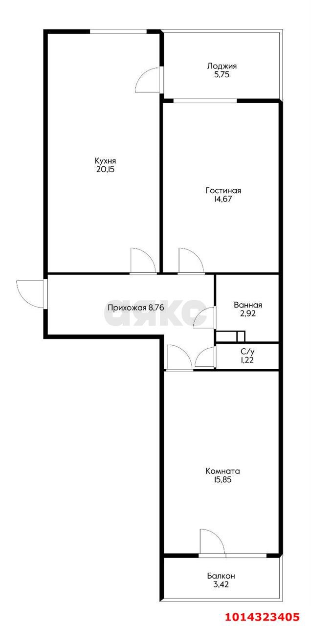 Фото №2: 2-комнатная квартира 68 м² - Краснодар, Любимово, 16