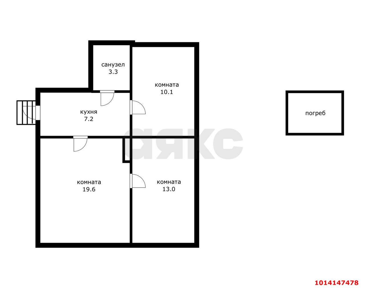 Фото №2: 3-комнатная квартира 53 м² - Краснодар, Центральный, ул. Леваневского