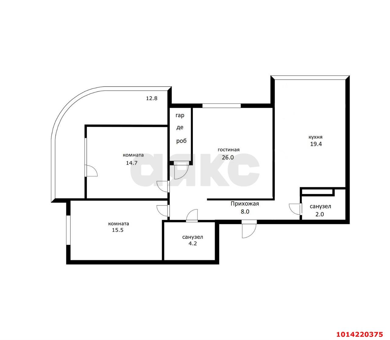 Фото №28: 3-комнатная квартира 101 м² - Краснодар, жилой комплекс Поющие Фонтаны, ул. имени Невкипелого, 10