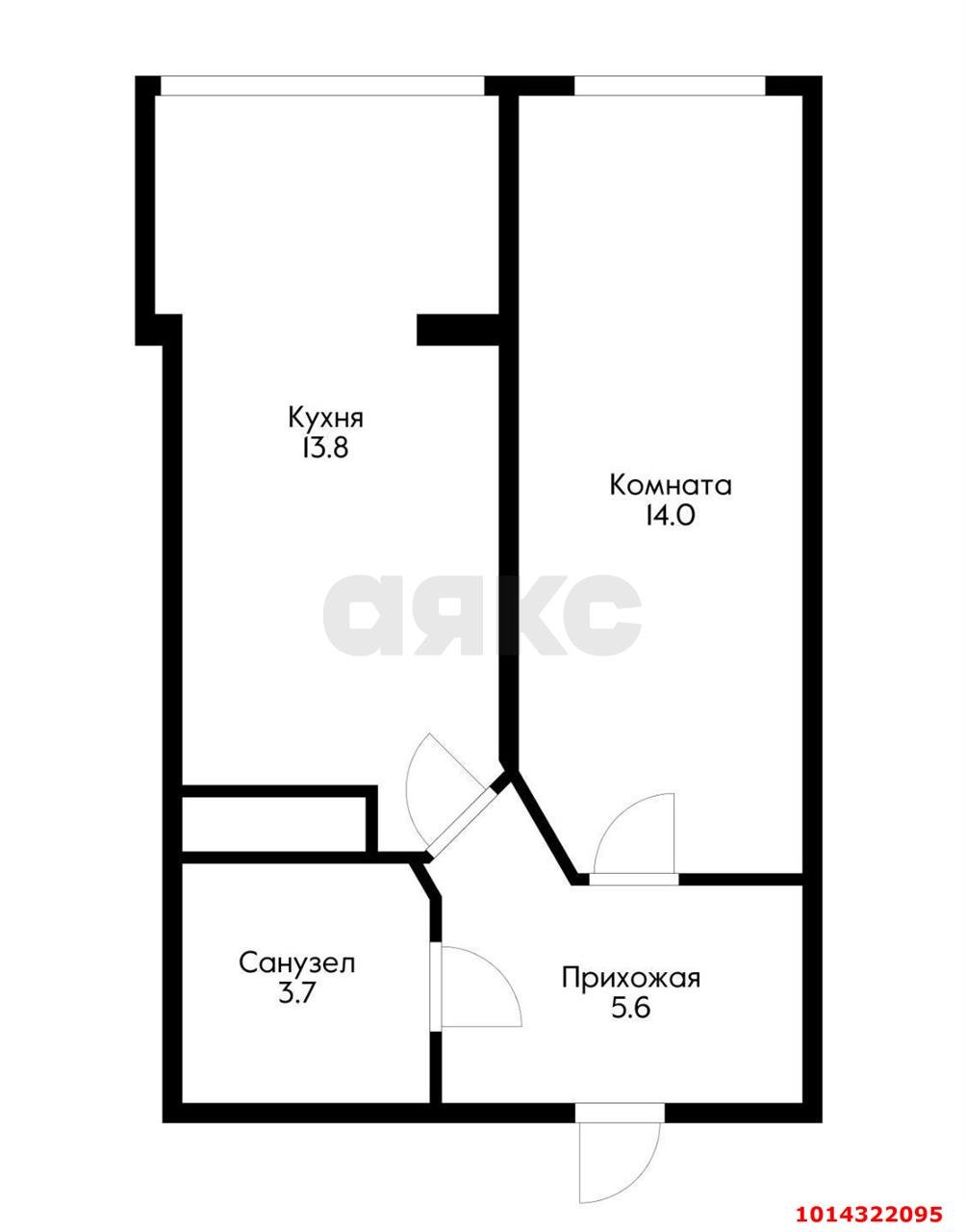 Фото №9: 1-комнатная квартира 41 м² - Яблоновский, ул. Тургеневское Шоссе, 1Гк2