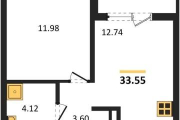 Фото №1: 1-комнатная квартира 33 м² - Краснодар, мкр. жилой комплекс Друзья, ул. имени Генерала Брусилова, 28к4