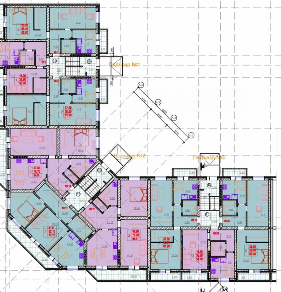 Фото №35: 2-комнатная квартира 78 м² - Кореновск, 10-й, ул. Таманская, 3к1