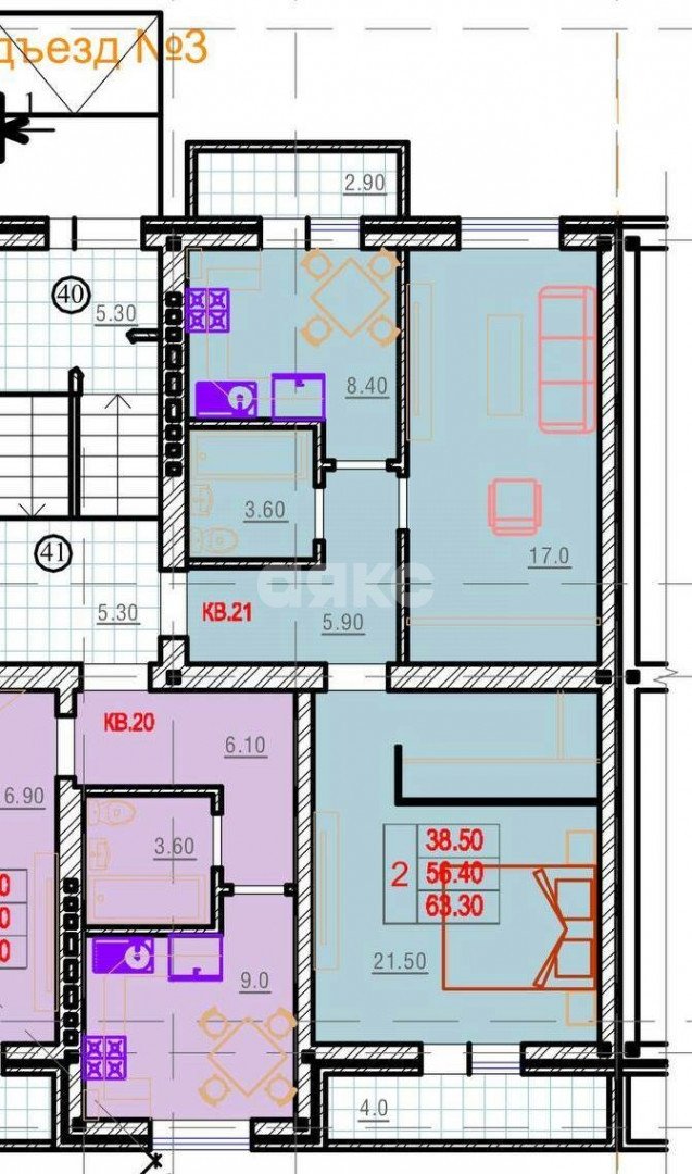 Фото №10: 2-комнатная квартира 59 м² - Кореновск, 10-й, ул. Таманская, 3к1
