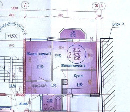 Фото №12: 2-комнатная квартира 43 м² - Горячий Ключ, Дубрава, ул. Ярославского, 132Ск1