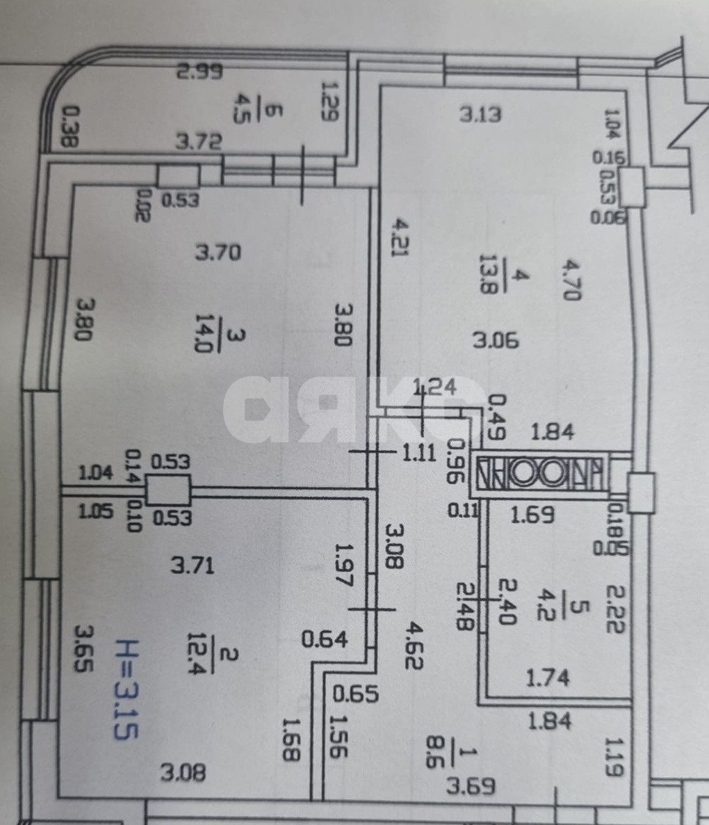 Фото №14: 2-комнатная квартира 57 м² - Горячий Ключ, Администрация, ул. Ленина, 199Б