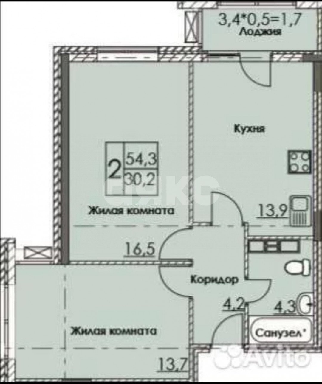 Фото №11: 2-комнатная квартира 55 м² - Анапа, жилой комплекс Привилегия-2, ул. Парковая, 67к1