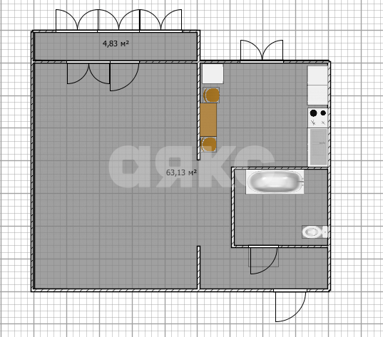 Фото №14: 1-комнатная квартира 31 м² - Воскресенск, Цемгигант, ул. Мичурина, 7
