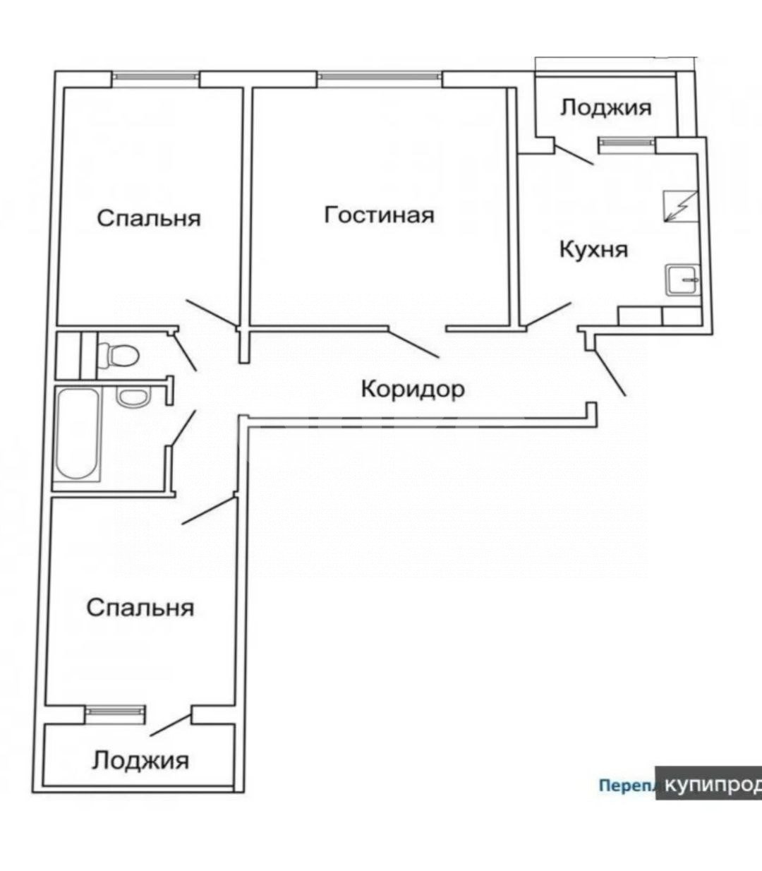 Фото №9: 3-комнатная квартира 70 м² - Воскресенск, Новлянский, ул. Зелинского, 8