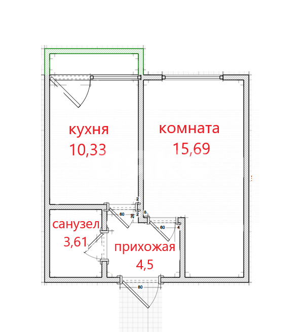 Фото №46: 1-комнатная квартира 35 м² - Темрюк, ул. Дальняя, 30