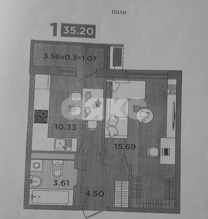 Фото №9: 1-комнатная квартира 35 м² - Темрюк, ул. Дальняя, 30