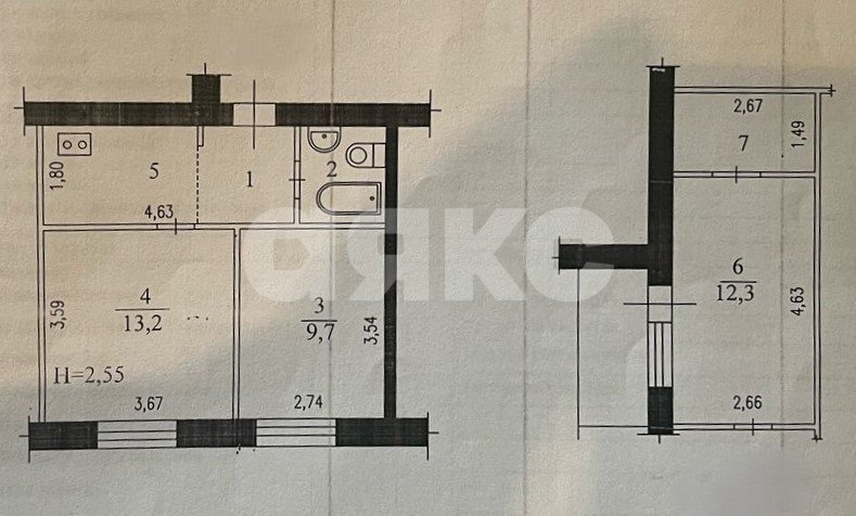Фото №11: 2-комнатная квартира 34 м² - Волгоград, Центральный, ул. Скосырева, 1Бк1