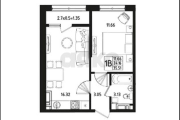Фото №5: 1-комнатная квартира 35 м² - Новая Адыгея, ул. Песочная