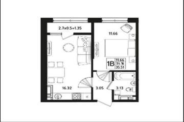 Фото №5: 1-комнатная квартира 35 м² - Новая Адыгея, ул. Песочная