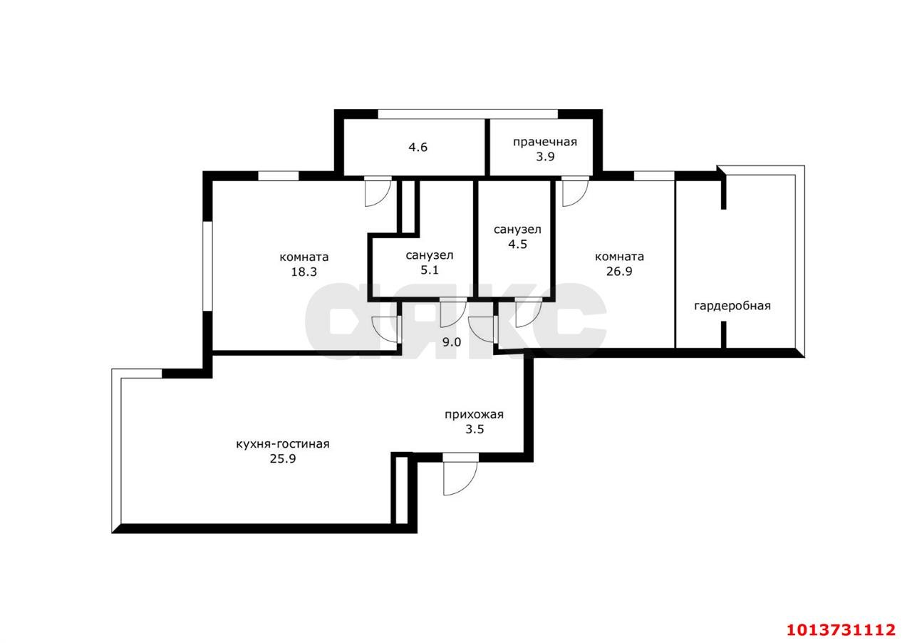 Фото №20: 3-комнатная квартира 100 м² - Краснодар, жилой комплекс Тургенев, ул. Дальняя, 8к1