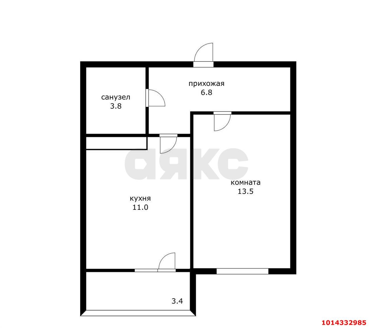 Фото №7: 1-комнатная квартира 38 м² - Краснодар, жилой комплекс Ракурс, ул. имени Героя Ростовского, 8к5