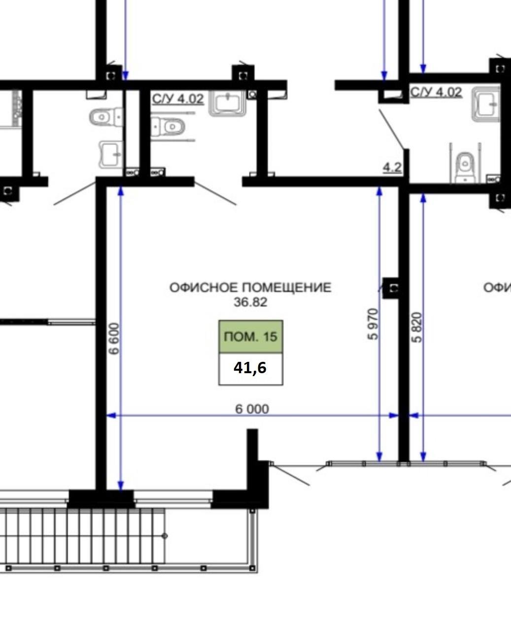 Фото №5: Коммерция 41 м² - Краснодар, Прикубанский внутригородской округ, мкр. жилой комплекс Дыхание, ул. Лётчика Позднякова, 2к22