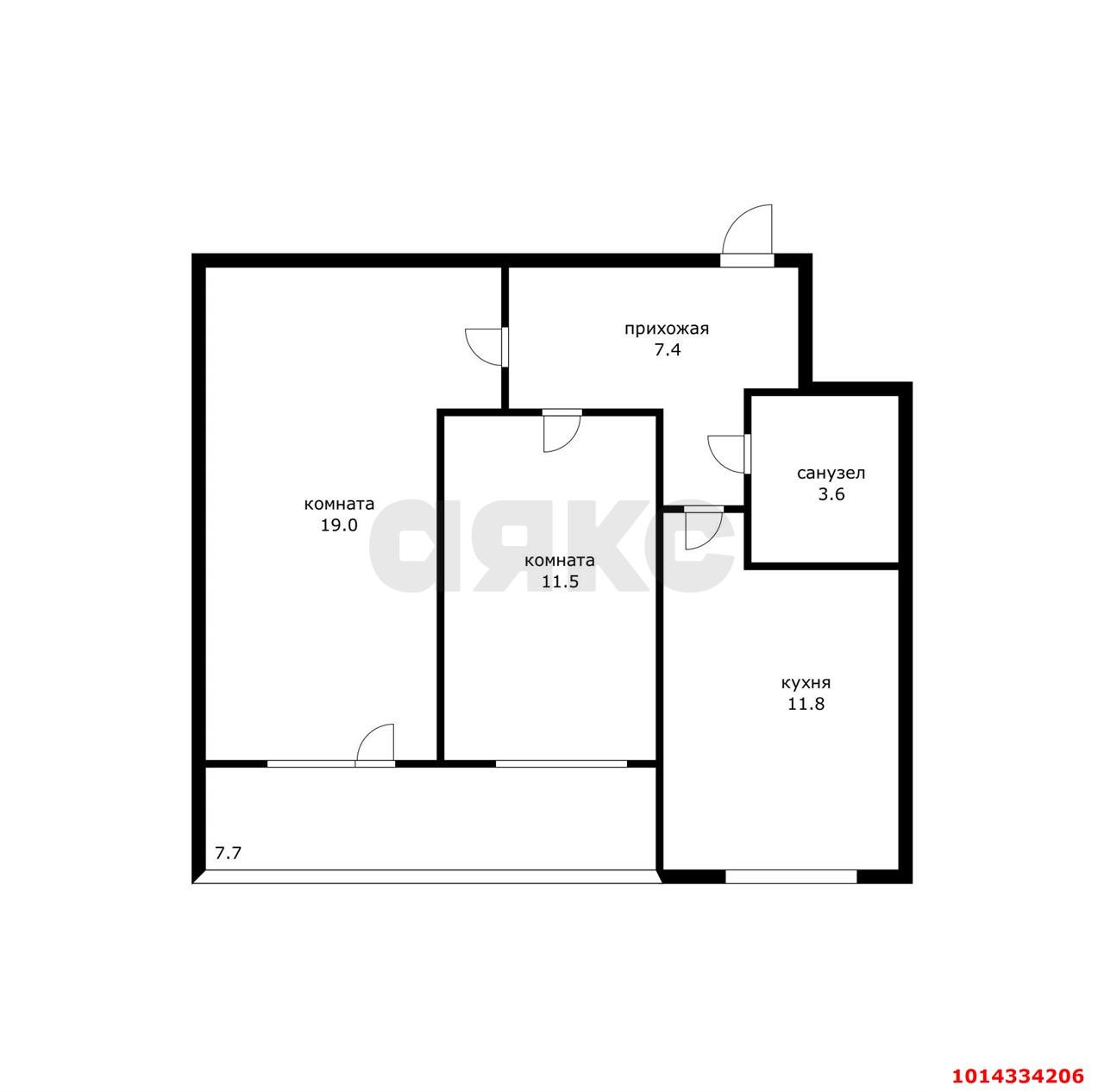Фото №16: 2-комнатная квартира 61 м² - Краснодар, Музыкальный, ул. имени Дунаевского И.И., 22Б