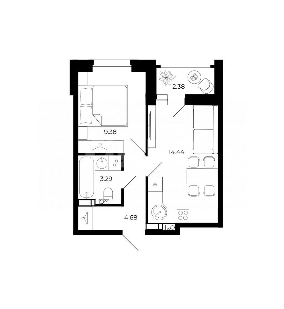 Фото №3: 1-комнатная квартира 33 м² - Липецк, ЖК Коллекционер, пр-кт Победы, 99