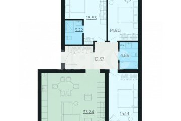 Фото №4: 4-комнатная квартира 194 м² - Ленино, п. клубный  Романово Сити, ул. Школьная, 1