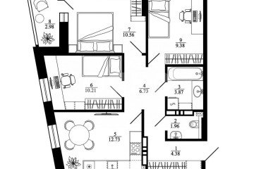 Фото №2: 3-комнатная квартира 61 м² - Липецк, мкр. ЖК Коллекционер, пр-кт Победы, 99