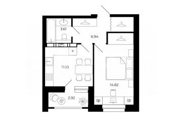 Фото №1: 1-комнатная квартира 37 м² - Липецк, мкр. ЖК Коллекционер, пр-кт Победы, 99