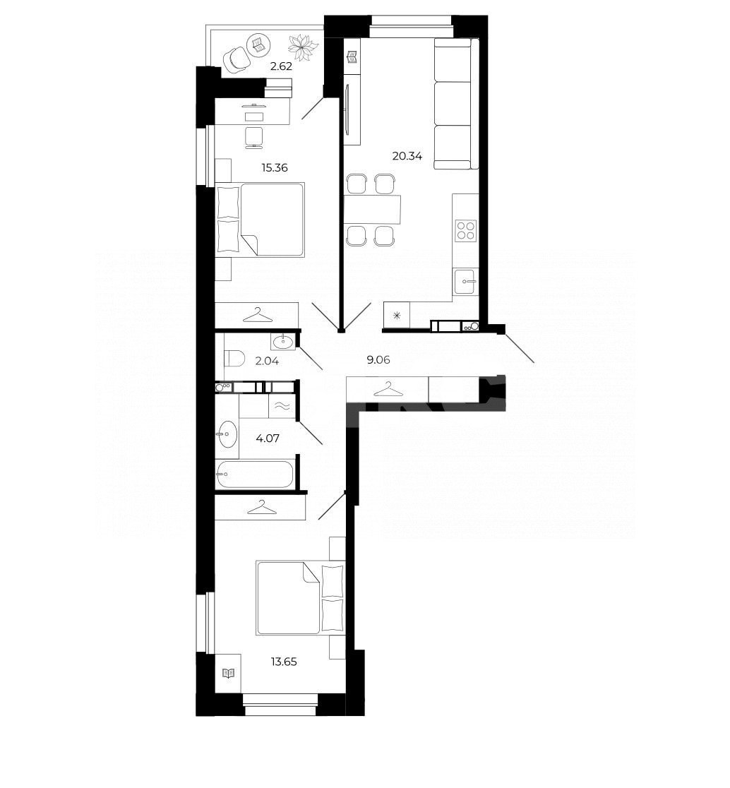 Фото №1: 2-комнатная квартира 65 м² - Липецк, ЖК Коллекционер, пр-кт Победы, 99