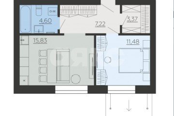 Фото №4: 1-комнатная квартира 42 м² - Ленино, п. клубный  Романово Сити, ул. Школьная, 1