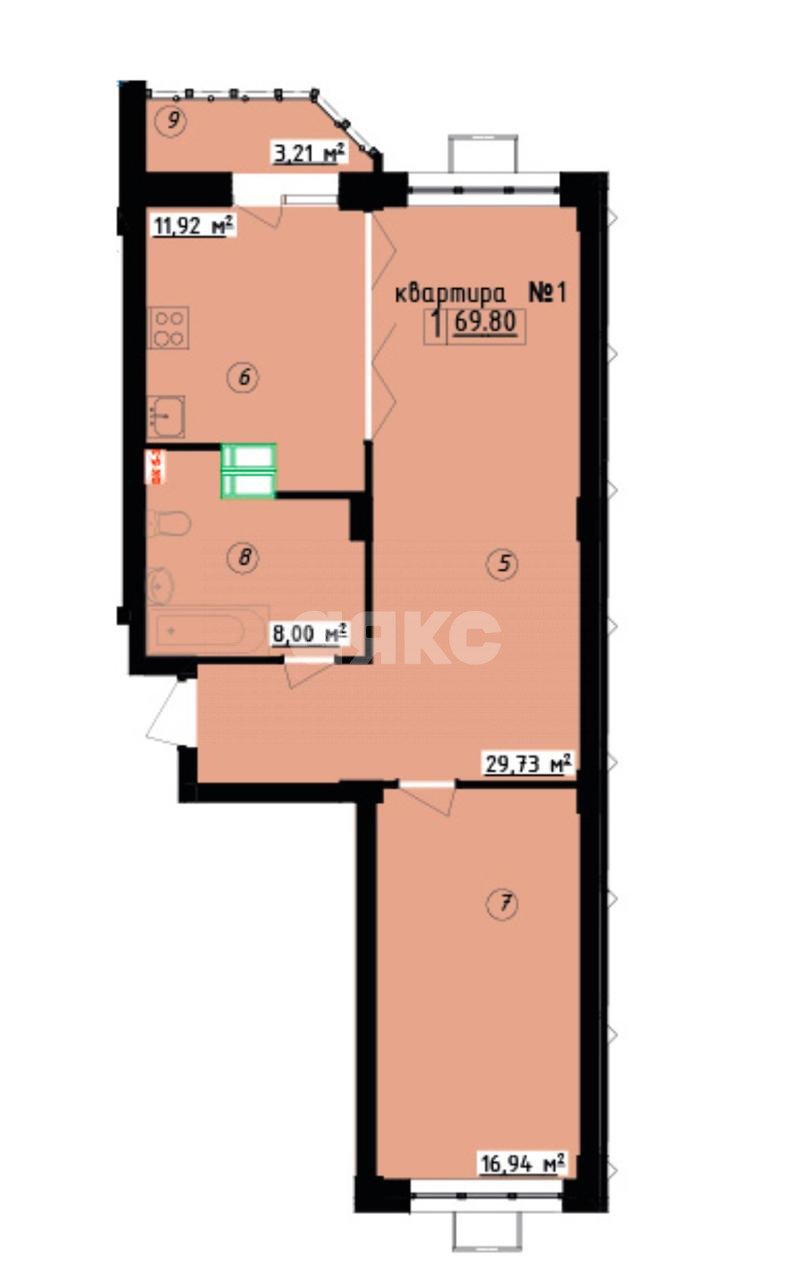 Фото №5: 2-комнатная квартира 69 м² - Липецк, ЖК Инстеп. Свиридова, ул. И.В. Свиридова, 28