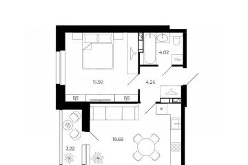 Фото №1: 1-комнатная квартира 45 м² - Липецк, мкр. ЖК Коллекционер, пр-кт Победы, 99