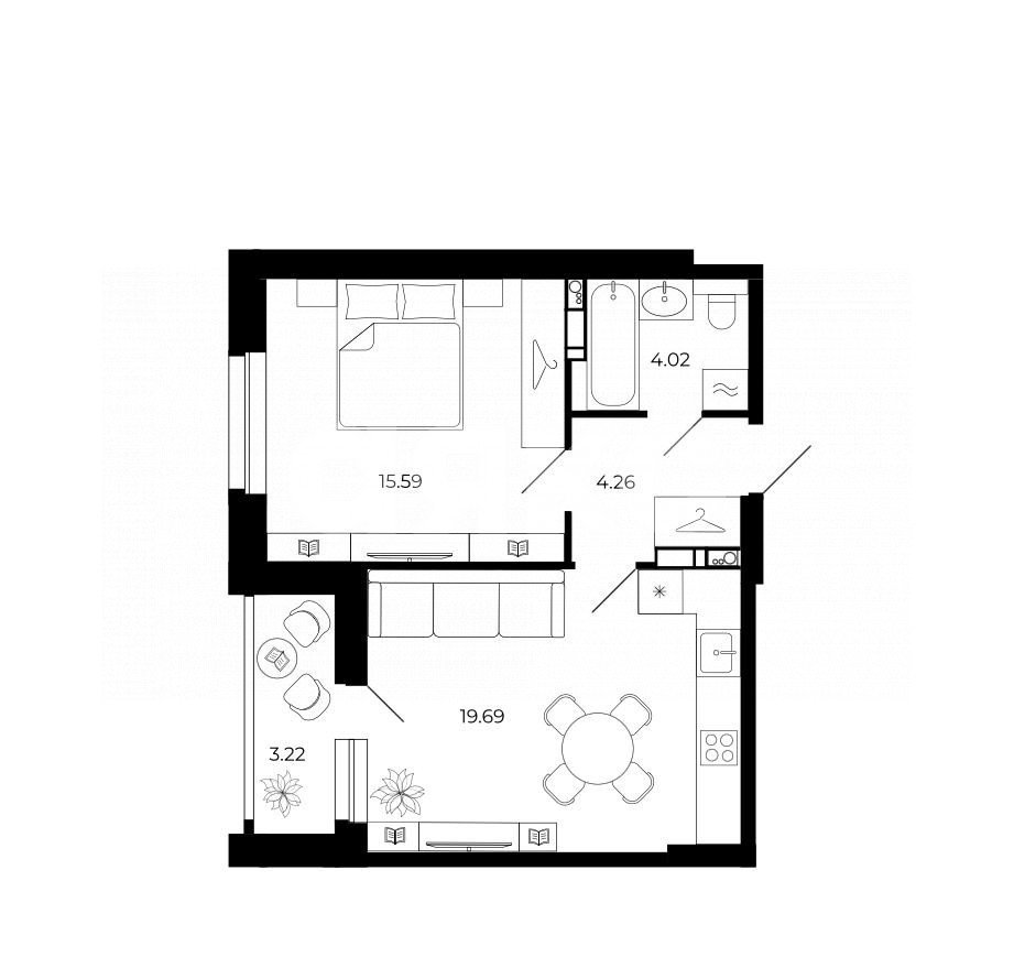 Фото №1: 1-комнатная квартира 45 м² - Липецк, ЖК Коллекционер, пр-кт Победы, 99