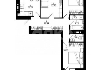 Фото №3: 3-комнатная квартира 68 м² - Липецк, мкр. Университетский, ул. Е.И. Замятина, 1